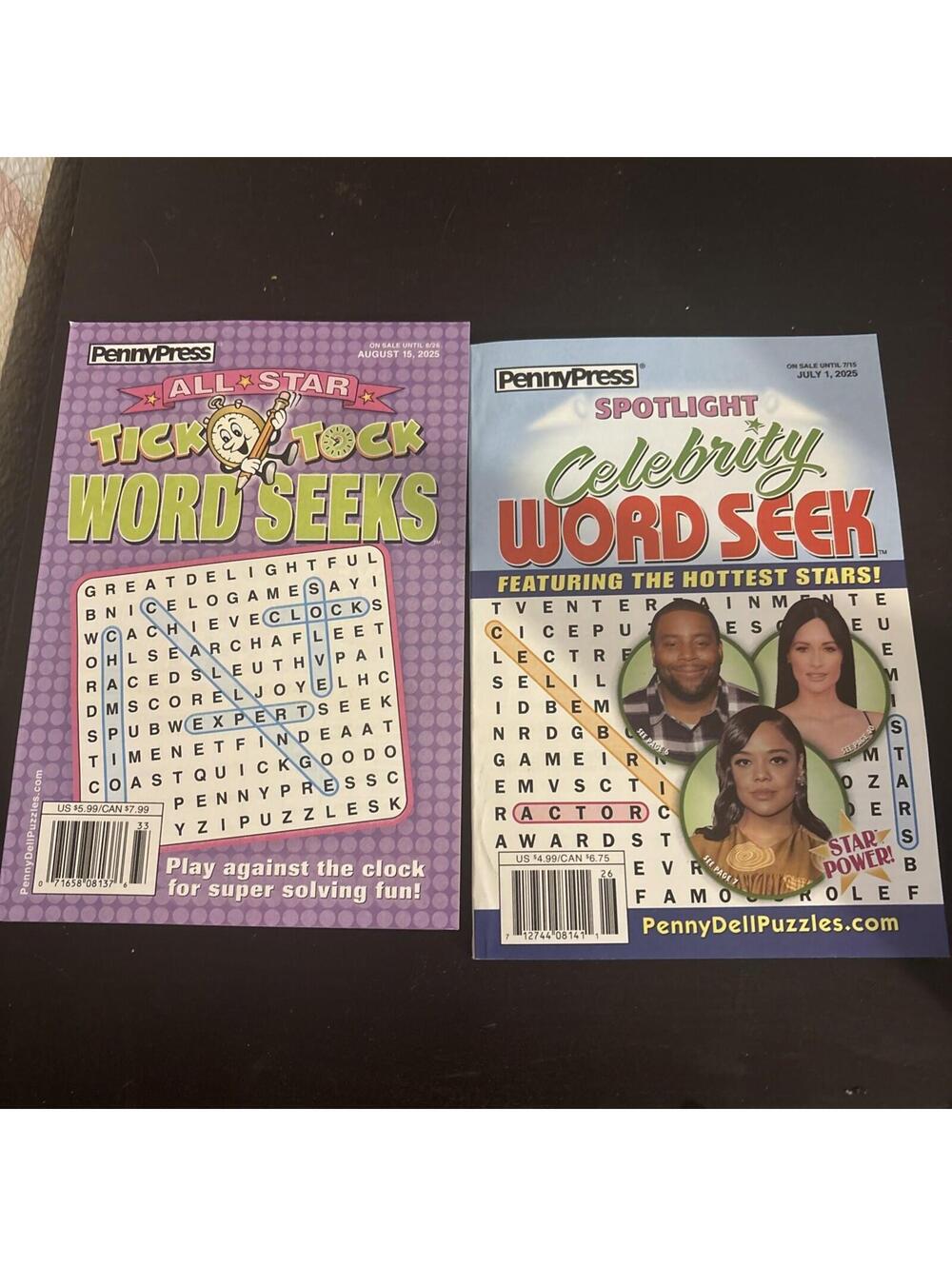 Penny Press Word Seek, July And Augus 2025 (2) New. All Stars And Hidden Message